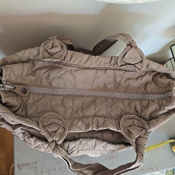 Marc By Marc Jacobs Taupe Green Nylon Quilted Tote Bag Shopper Purse Gym Slouchy - Picture 10 of 15